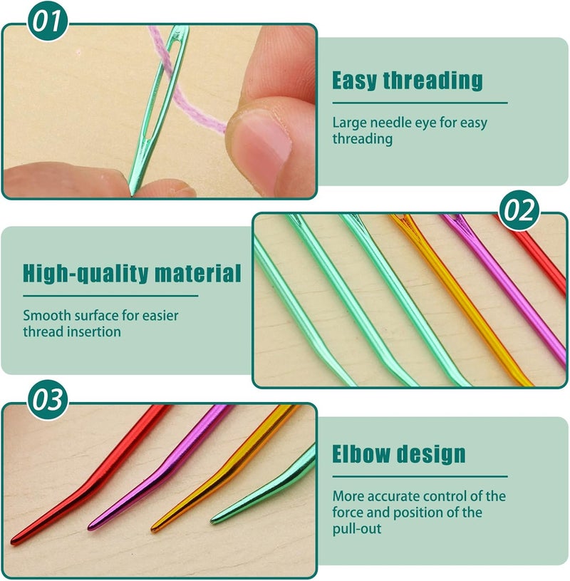 Bupete 40 Pcs Yarn Needles Set, Darning Needles for Yarn, Tapestry Needles for Yarn, Plastic Sewing Needles, Crochet Needles for Yarn, Plastic Large Eye Sewing Needles for Sewing Knitting Crochet - Image 3